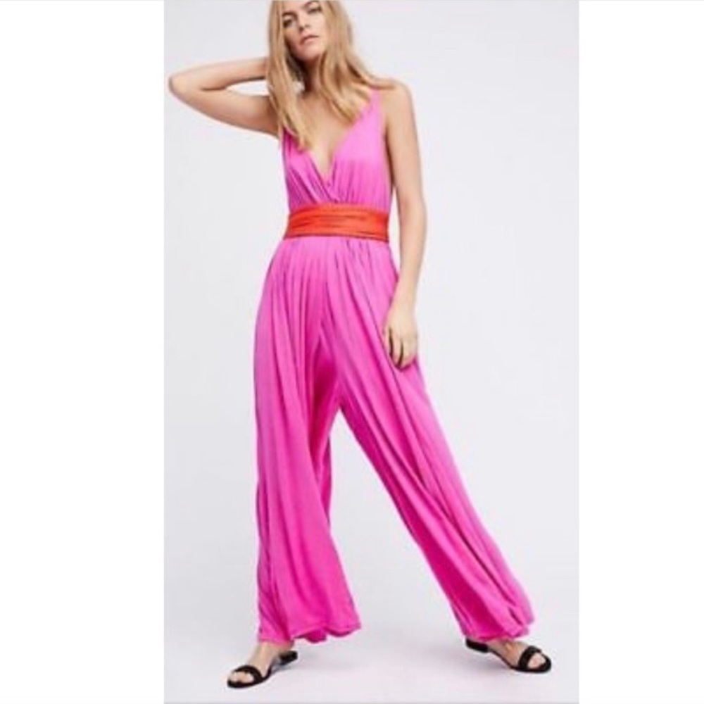 Free People We The Free Hot Pink Jumpsuit